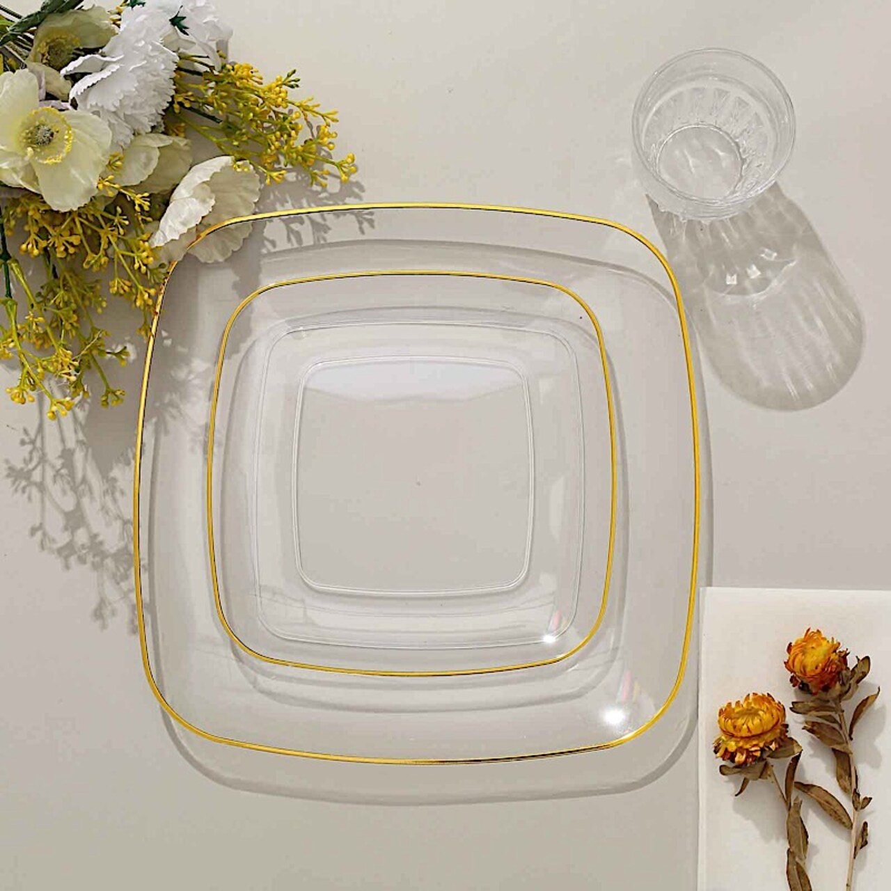 10 Square 10 in Disposable Salad Dinner Plastic PLATES